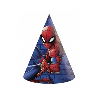 Cappellini cono Spiderman - 6 pz