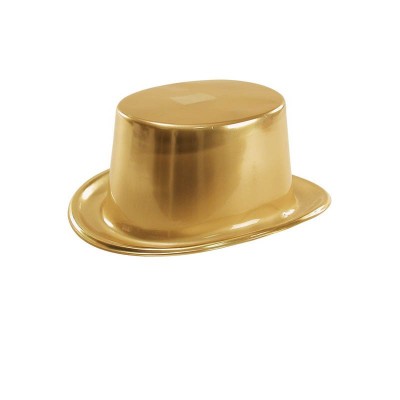 Cappello cilindro plastica oro