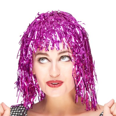 Parrucca metallizzata rosa