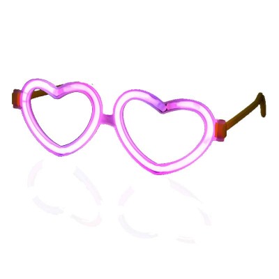 Kit Occhiali luminosi a cuore rosa - 50 pz