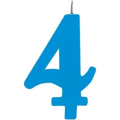 Candelina numero 4 azzurra