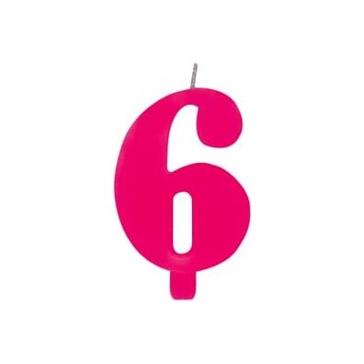 Candelina numero 6 fucsia