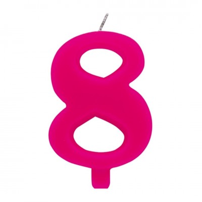 Candelina numero 8 fucsia