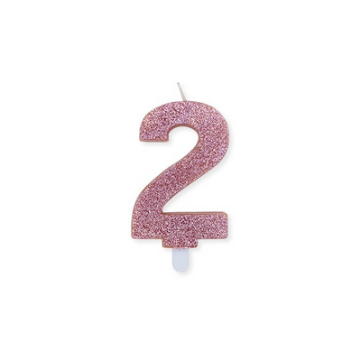 Candelina numero 2 oro rosa